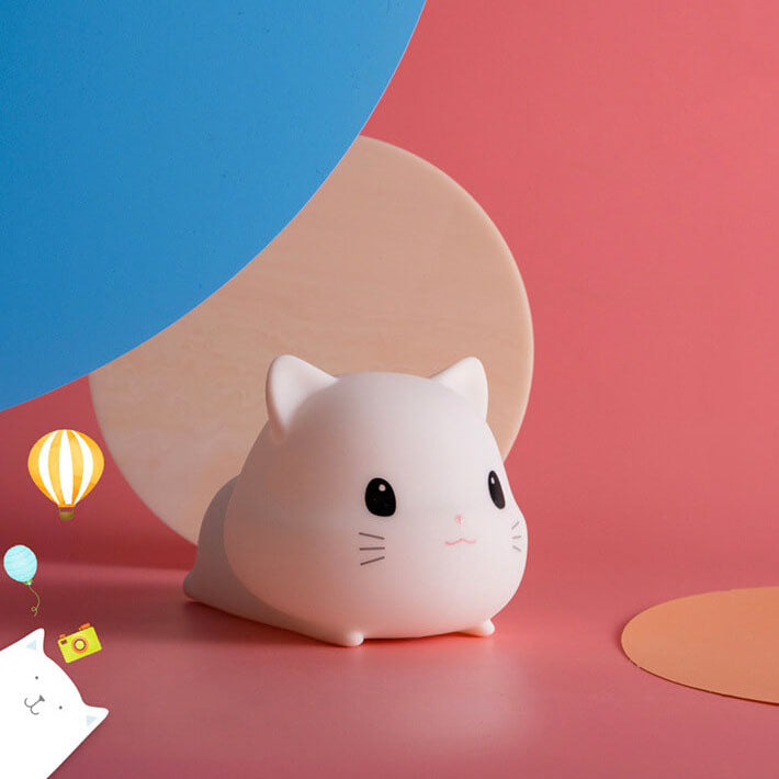 Lampe de Table LED avec Minuterie USB Pat en Silicone Chat Créatif et Mignon 