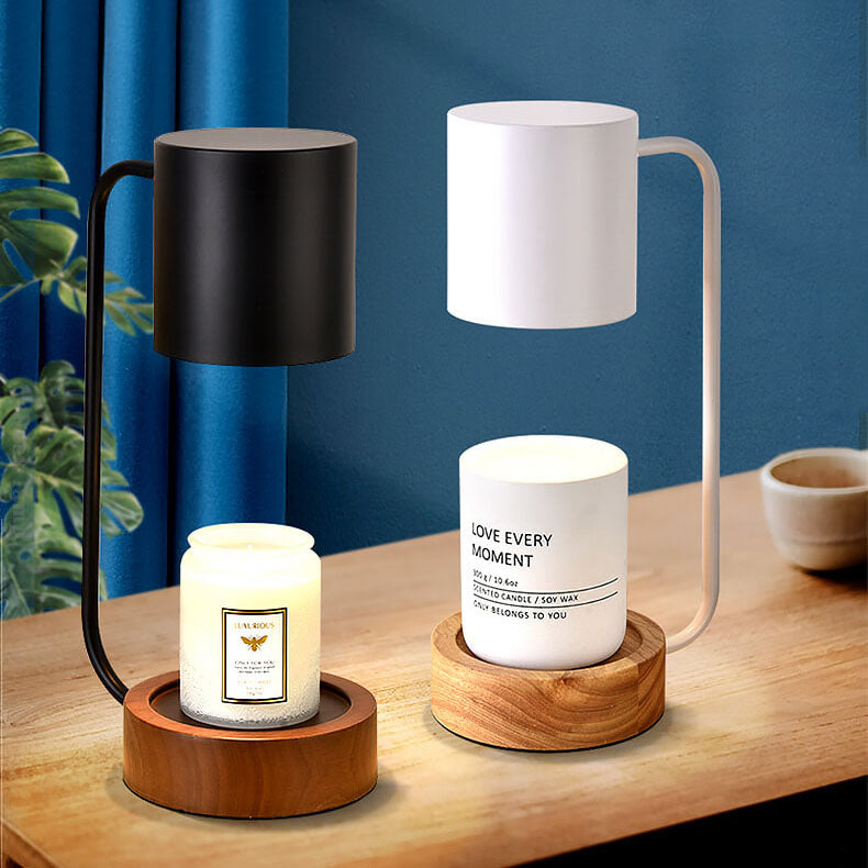 Japanische minimalistische Holz-Timing-Dimm-1-Licht-Tischlampe aus schmelzendem Wachs