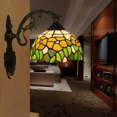 European Tiffany Glass 1-Light Wall Sconce Lamp