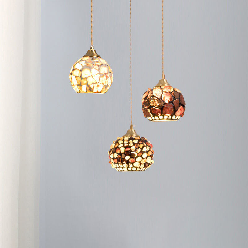 Vintage Creative Shell Round 1-Light Pendant Light – BulbSquare