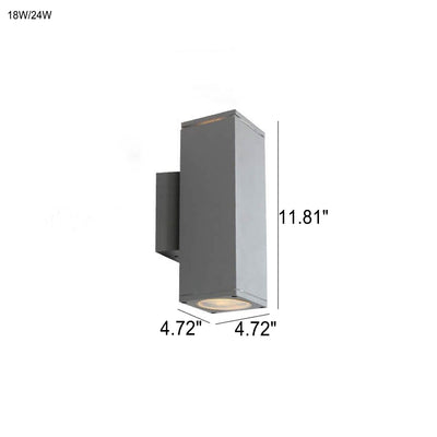 Moderne minimalistische quadratische Säule LED leuchtende wasserdichte Wandleuchte für den Außenbereich 