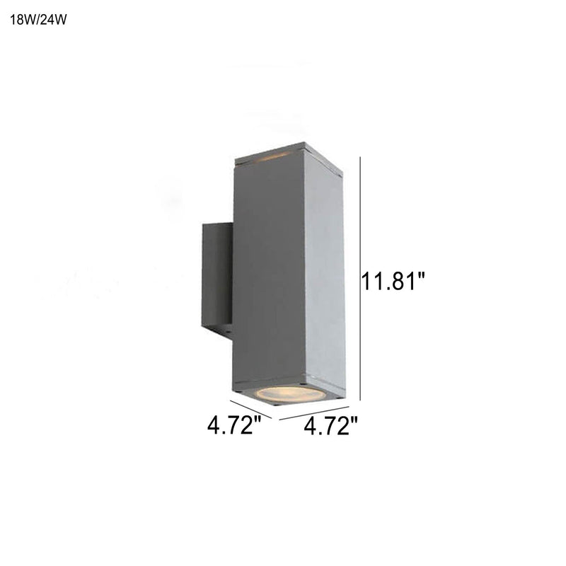 Moderne minimalistische quadratische Säule LED leuchtende wasserdichte Wandleuchte für den Außenbereich 