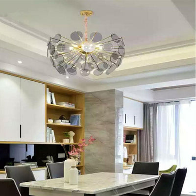 Contemporary Creative Orb Round Piece Iron Glass 8-Light Chandelier For Living Room