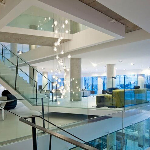 Modern Luxury Staircase Crystal Orb Ball Shade LED Loft Chandelier