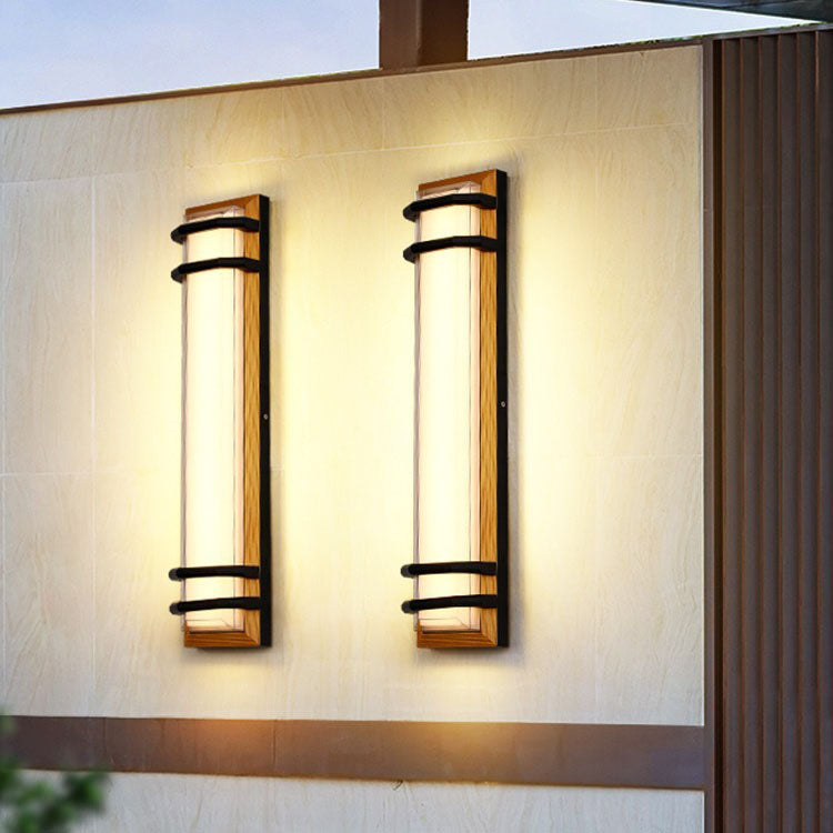 مصباح حائط LED مقاوم للماء بظل أكريليك مكعب من الألومنيوم الصناعي المعاصر للحديقة 
