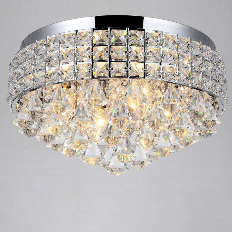 Modern Light Luxury Round Crystal Iron Crystal 4-Light Flush Mount Light