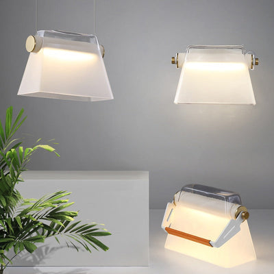Moderne Art Deco Glas Handtaschenform Eisen LED Tischlampe für das Schlafzimmer 