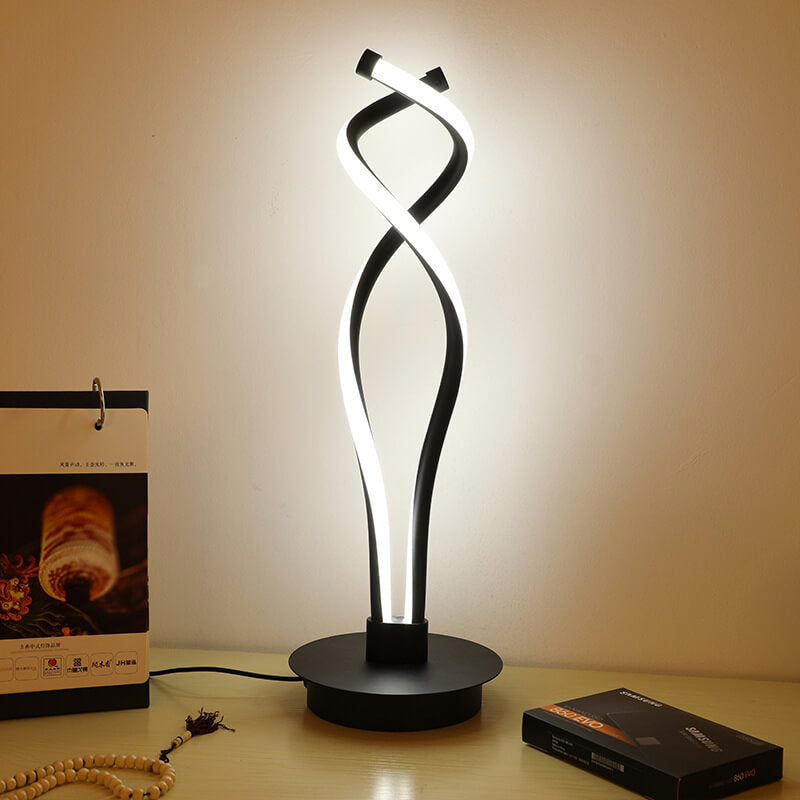 Minimalist Creative Twisted Aluminum Iron LED Table Lamp