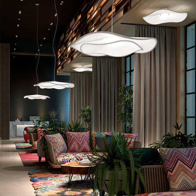 Modern Creative Cloth Lotus Leaf LED Semi-Flush Mount Light
