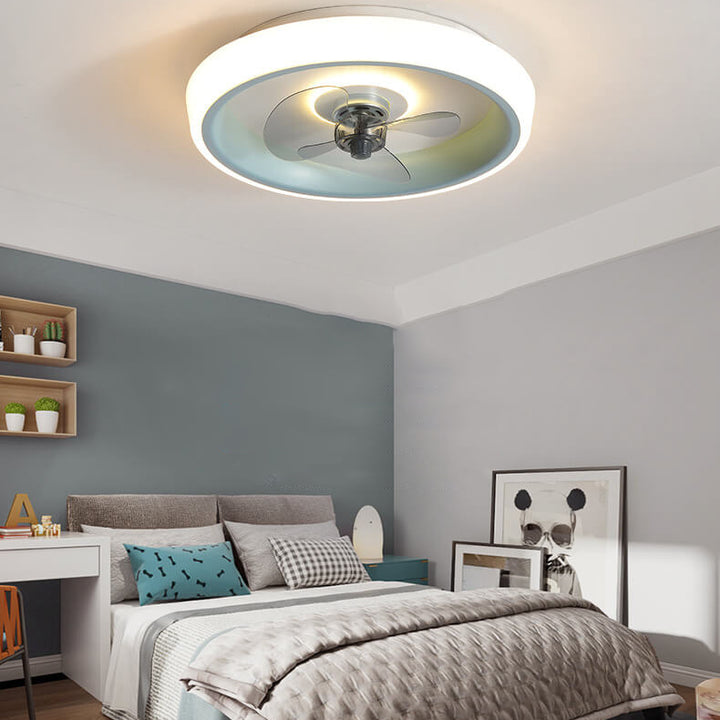Einfacher moderner Acryl-Leichtgewicht-LED-Deckenventilator mit Licht 