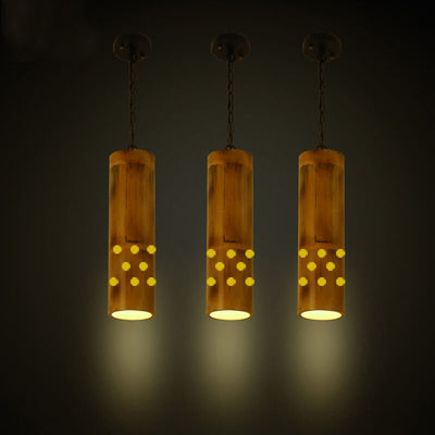 Industrial Vintage Bamboo Column 1-Light Pendant Light