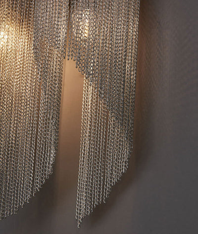 Modern Creative Tassel Aluminum Metal 2-Light Wall Sconce Lamp