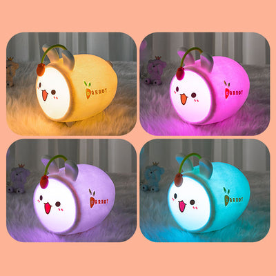 Modern Creative Plush Doll Rabbit Colorful Remote Control Pat Night Light Table Lamp