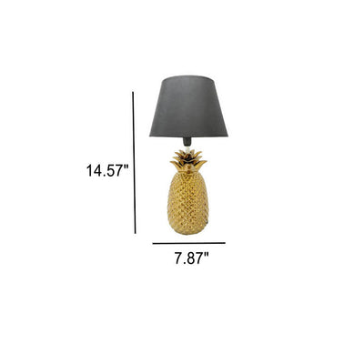 European Creative Pineapple Ceramic Base Fabric 1-Light Table Lamp
