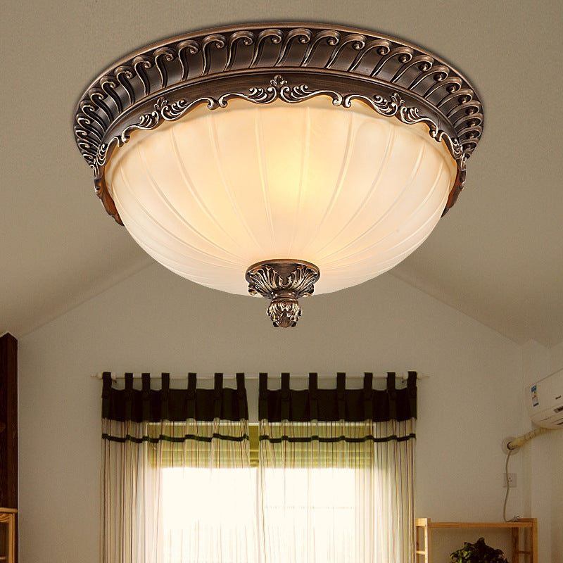 European Retro Light Luxury Resin Metal 3-Light Flush Mount Lighting