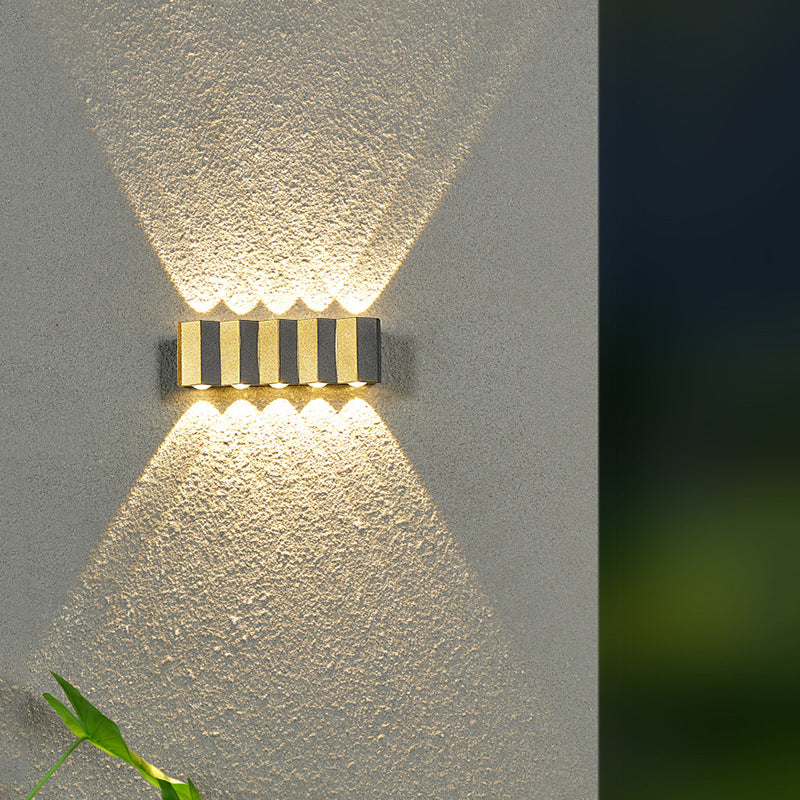 Modern Light Luxury Golden Aluminum Outdoor Waterproof Patio LED Wall Sconce Lamp