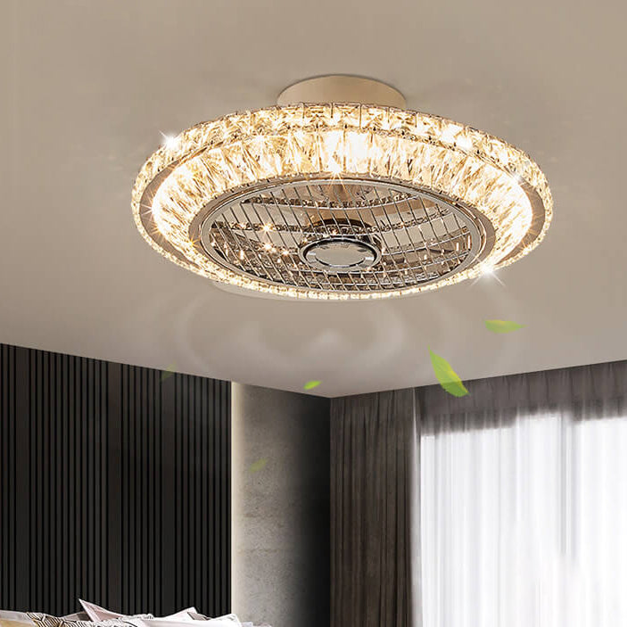 Nordic Simple Crystal Round Frame Design LED Flushmount Deckenventilator Licht 