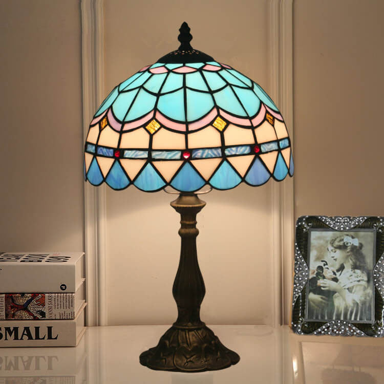 Lampe de Table en Alliage Tiffany Vintage Européenne à 1 Lumière 