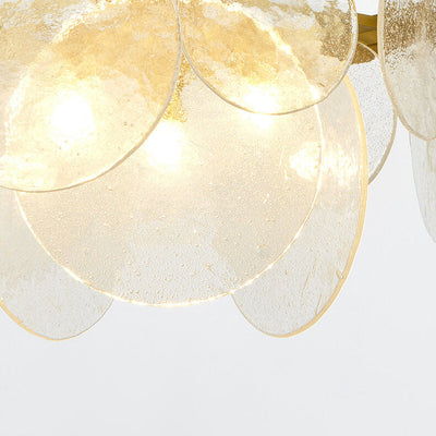 Modern Light Luxury All-Kupfer-Glas-3-Licht-Insel-Licht-Kronleuchter