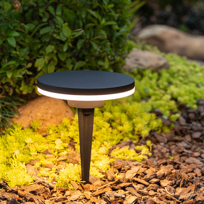 Modern Simplicity Disc Aluminum LED Ground Plug Outdoor Lights For Garden