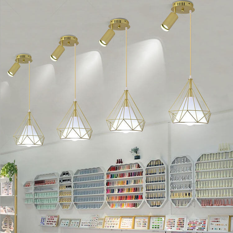 Lustre Moderne de Luxe en Fer et Diamant avec PVC et 1/3 Lumière pour Îlot 