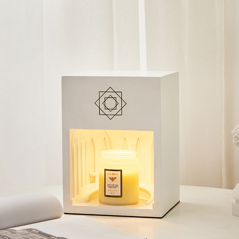 Lámpara de Mesa de Cera Derretida de Resina Cuadrada Minimalista Moderna de 1 Luz 