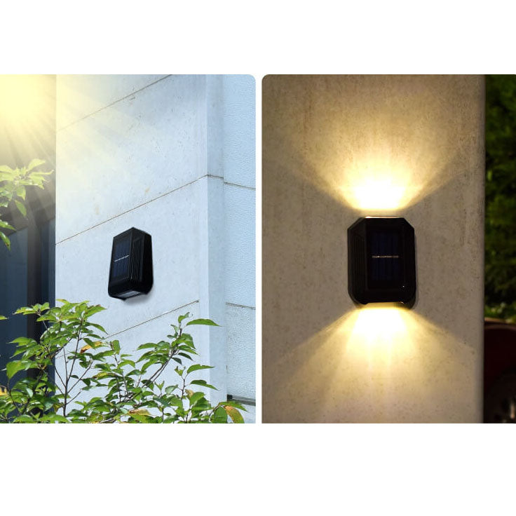 مصباح حائط LED خارجي بإضاءة شمسية لأعلى ولأسفل للحديقة 