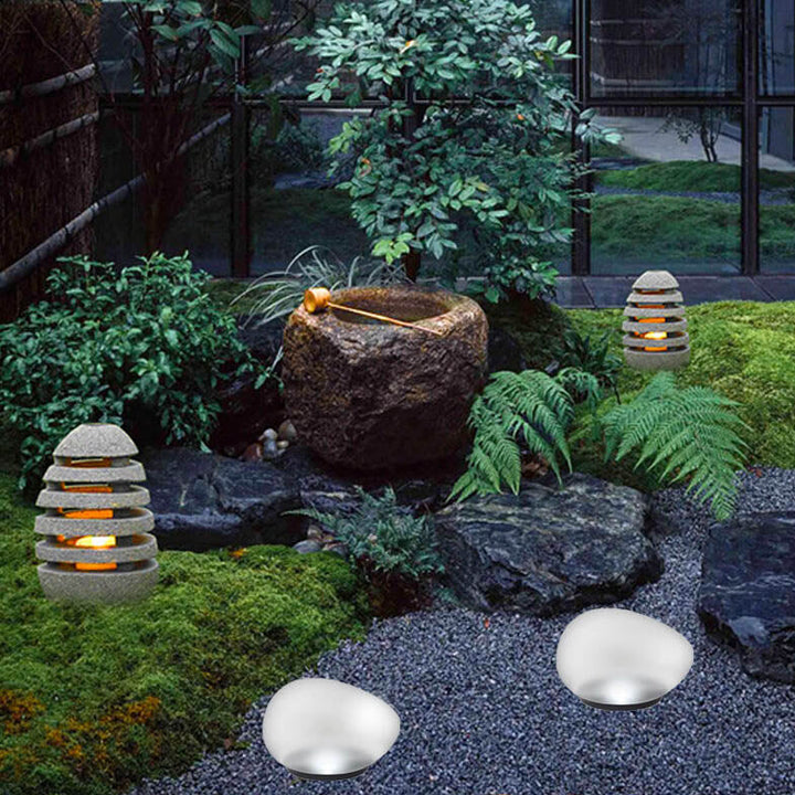 Lumière de Paysage Extérieure LED en Verre Sablé ABS Solar Pebble 