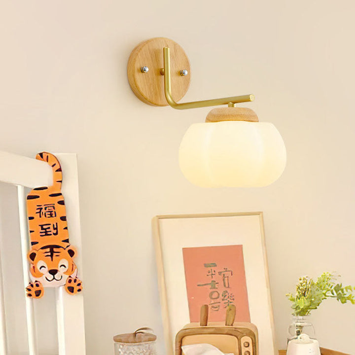 Lámpara de Aplique de Pared de 1 Luz con Pantalla de Algodón PE y Madera Tradicional Japonesa para Dormitorio 