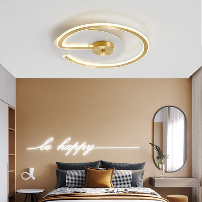 Modern Brass Acrylic Circle LED Flush Mount Ceiling Light