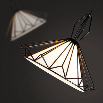 Nordisch minimalistisches reines schwarzes Eisenrahmen-PVC 1-Licht-Pendelleuchte 