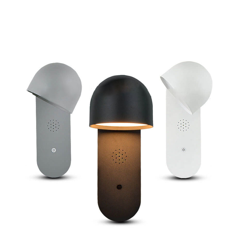 Lampe murale LED en acrylique avec contrôle vocal et tête ronde de couleur unie moderne 