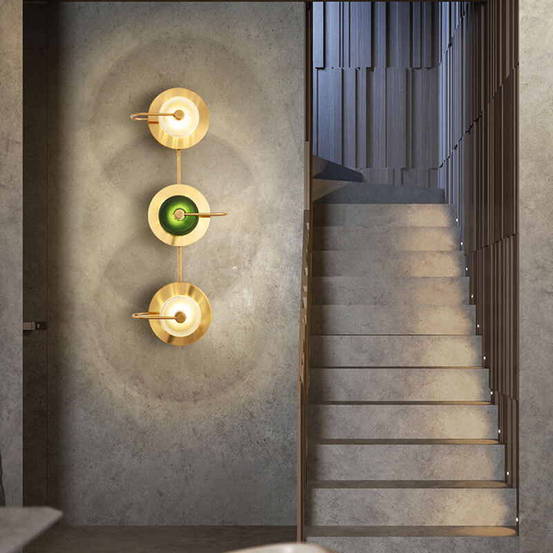 Applique Murale LED en Verre Métal Rond de Luxe Nordique 