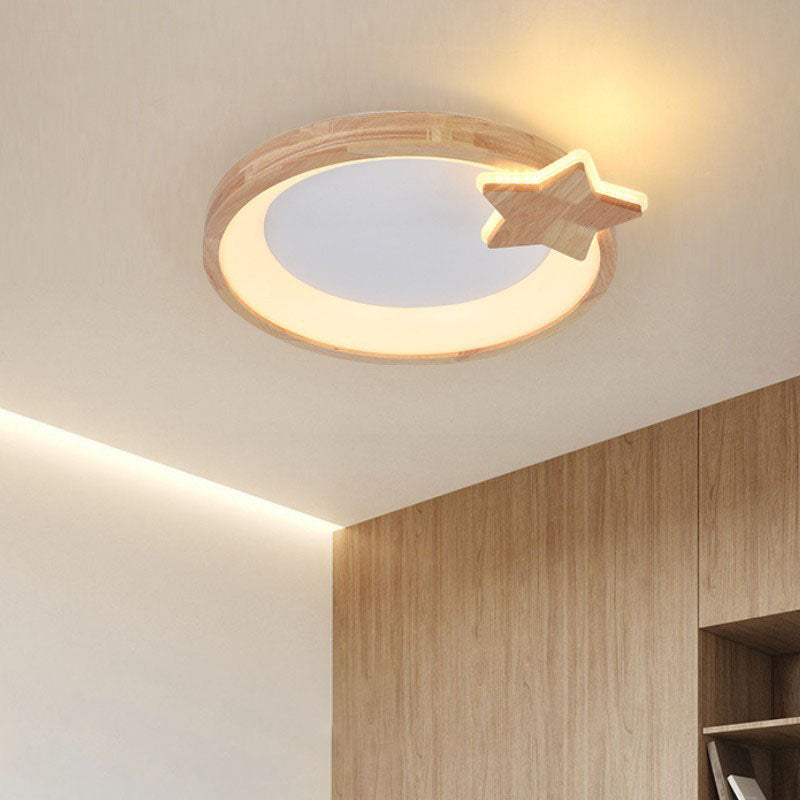 Moderne kreative Pentagramm-Rundholz-LED-Unterputzbeleuchtung aus Acryl für Kinder