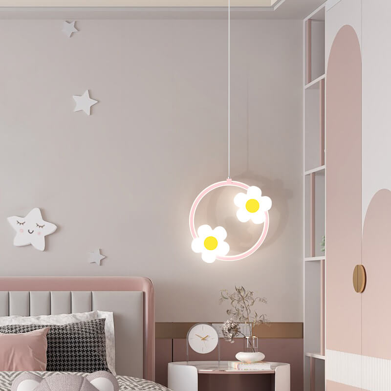 Moderne Einfachheit Runde Rechteckige Blumen Eisen Acryl LED Pendelleuchte Für Schlafzimmer 