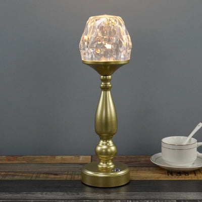 Lámpara de Mesa Táctil LED de Metal y Plástico con Columna Creativa Retro 