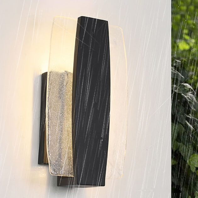 Modern Minimalist Rectangle Aluminum Glass LED Wall Sconce Lamp For Outdoor Patio