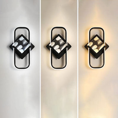 Moderne minimalistische rechteckige quadratische Aluminium-Acryl-LED-Wandleuchte für das Wohnzimmer 
