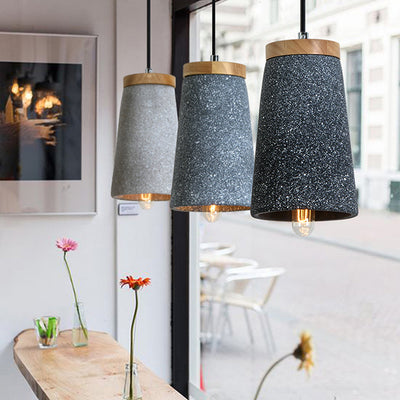 Industrial Vintage Column Cone Cement 1-Light Pendant Light