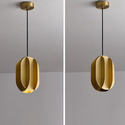 Modern Light Luxury Wrought Iron Copper Lantern 1-Light Pendant Light
