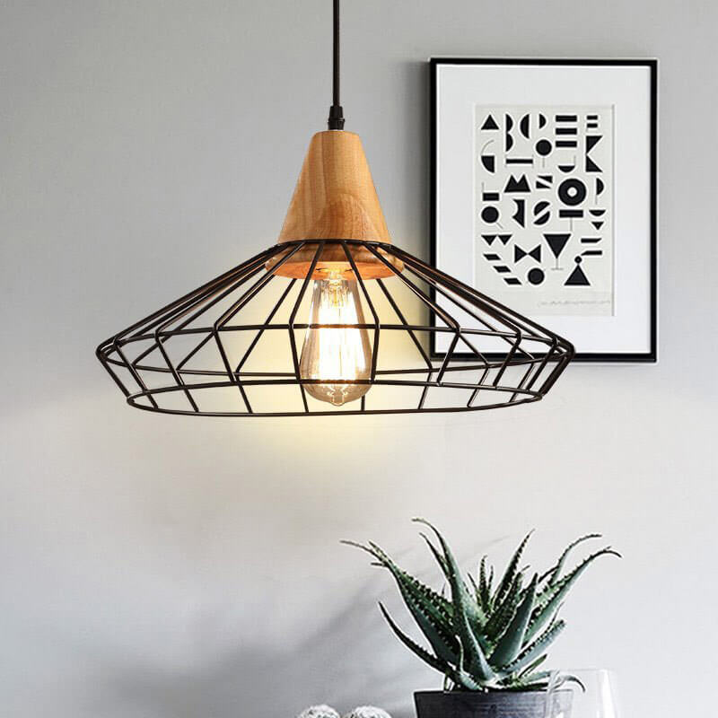 Scandinavian Minimalist Willow Iron 1-Light Pendant Light