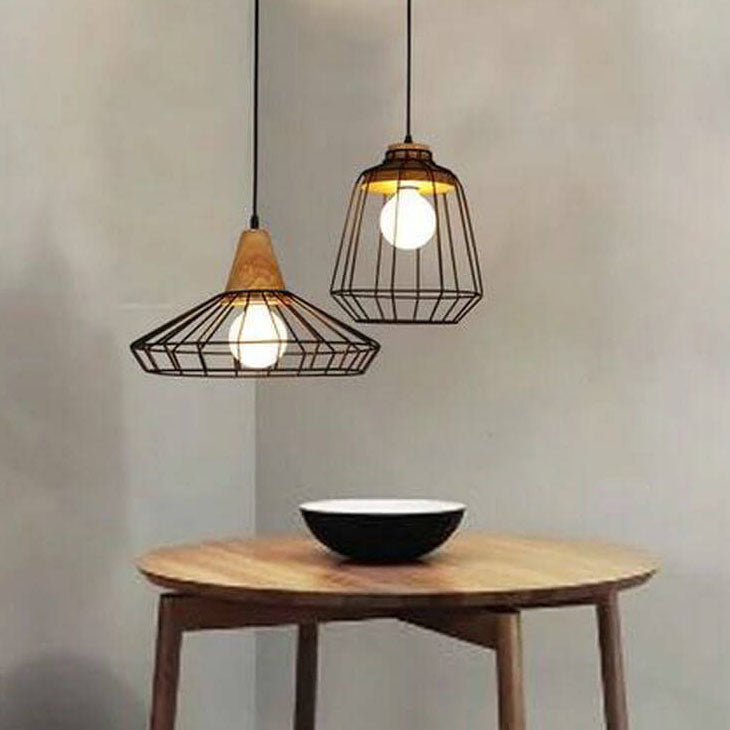 Scandinavian Minimalist Willow Iron 1-Light Pendant Light