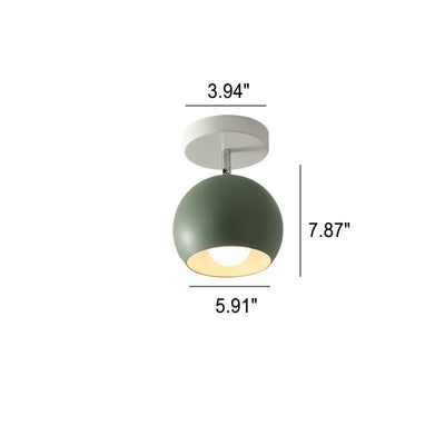 Nordic Macaron Dome 1-Light Semi-Flush Mount Ceiling Light