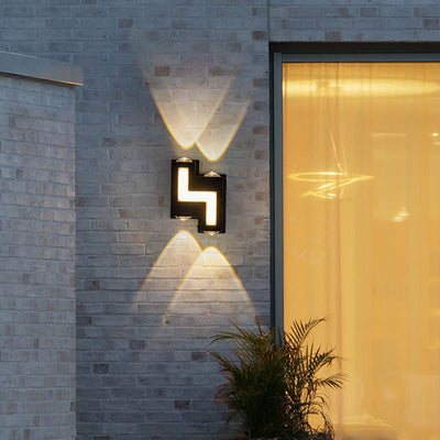 Modern Creative Square Geometric Luminous Outdoor Waterproof LED Wall Sconce Lamp