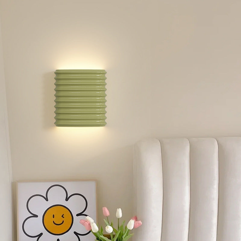 Moderne minimalistische Halbzylinder Hardware Harz 1-Licht Wandleuchte Lampe für Schlafzimmer 