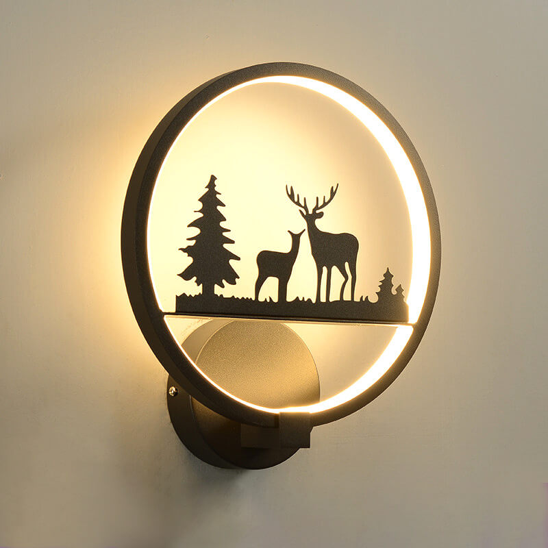 European-style Creative Moose Round Silicone Acrylic LED Wall Sconce Lamp