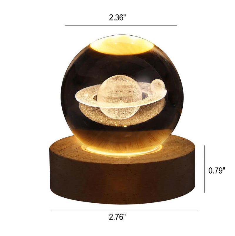 Creative Decorative Star System Crystal Ball USB LED Night Light Table Lamp