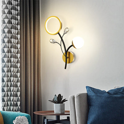 European Creative Shape Iron Acrylic Crystal LED Wall Sconce Lamp