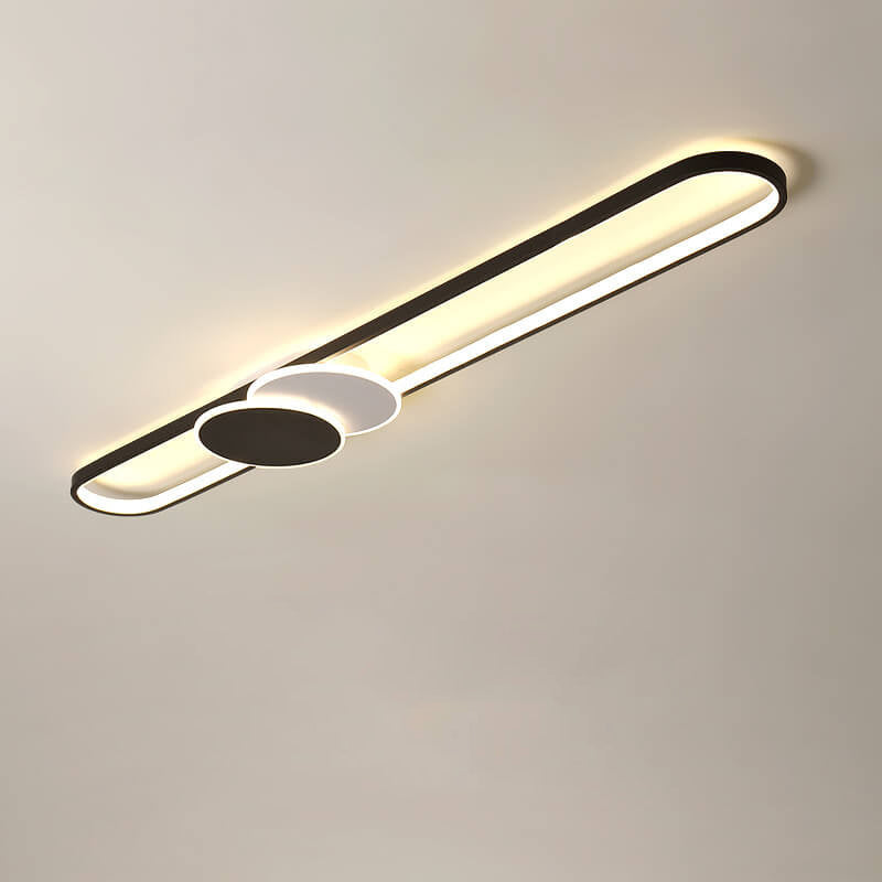 Minimalistische LED-Einbauleuchte mit langem Stab und doppeltem Kreis im dekorativen Design 