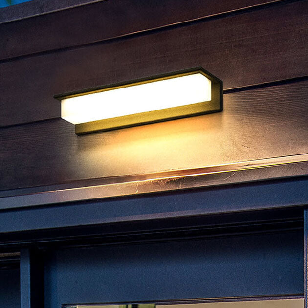 Lampe murale LED extérieure moderne en aluminium rectangulaire solaire 